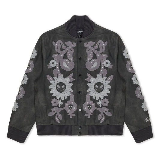 SPACE GARDEN VARSITY JACKET (BLACK