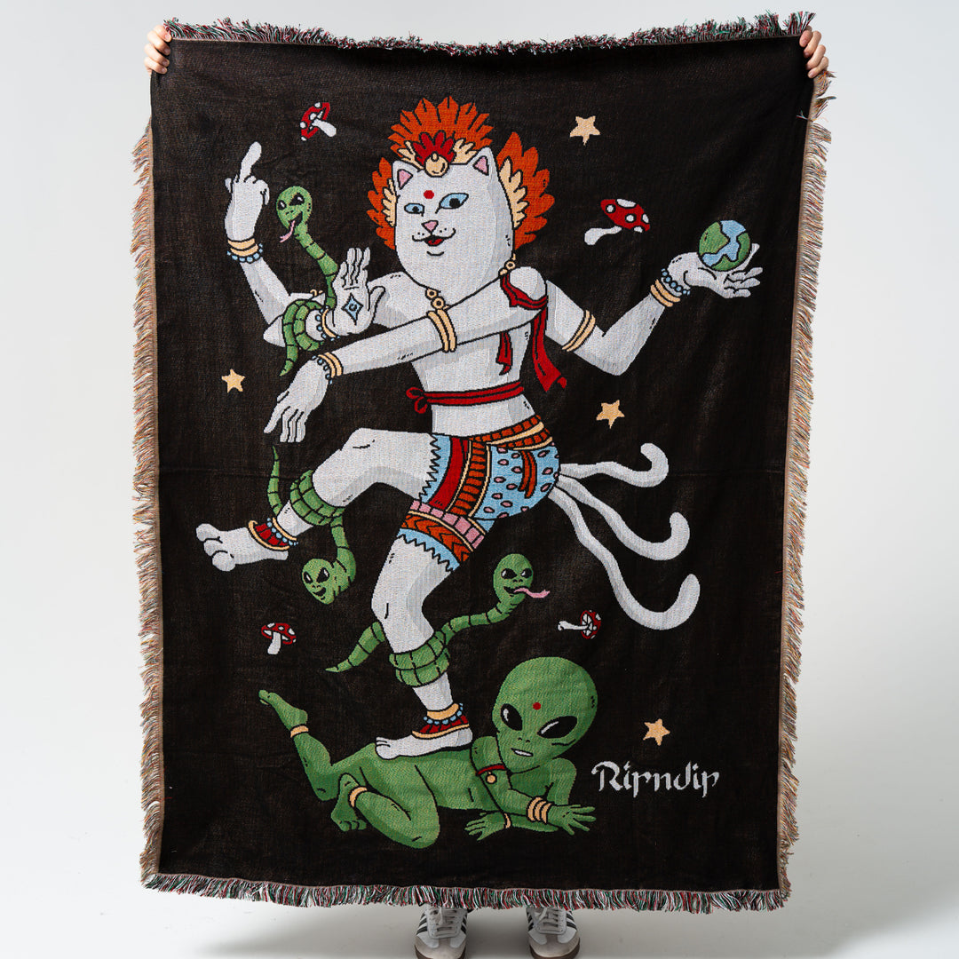 ALIEN WHISPERER WOVEN BLANKET (BLACK)