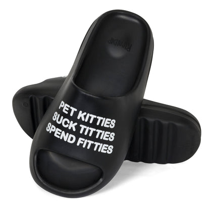 PET KITTIES CLOUD SLIDES (BLACK)