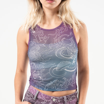 TRACE MESH CROPPED TANK (MULTI)