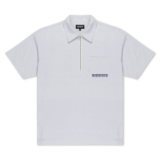RICH SPIRIT QUARTER ZIP SHIRT (LIGHT BLUE)