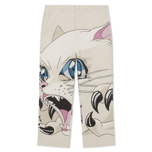 METAL CLAW WIDE LEG PANTS (BONE)
