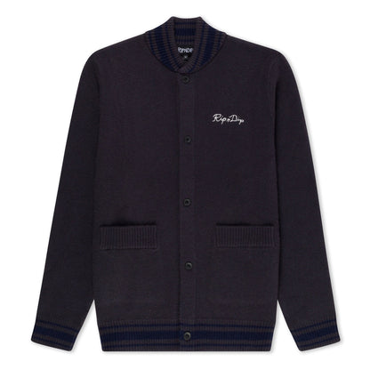 BIG HEAD KNIT CARDIGAN (CHARCOAL)