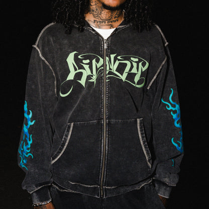 SQUABBLE UP HOODIE (BLACK VINTAGE WASH)