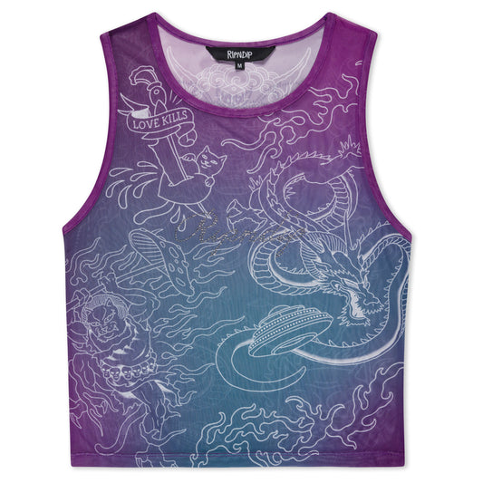 TRACE MESH CROPPED TANK (MULTI)