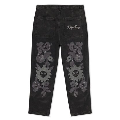 SPACE GARDEN PANTS (BLACK VINTAGE WASH)