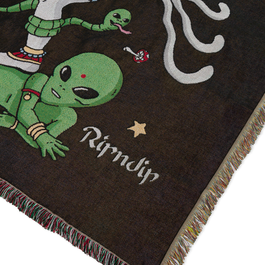 ALIEN WHISPERER WOVEN BLANKET (BLACK)