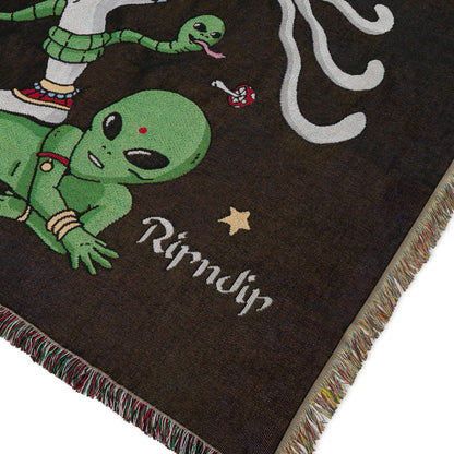 ALIEN WHISPERER WOVEN BLANKET (BLACK)
