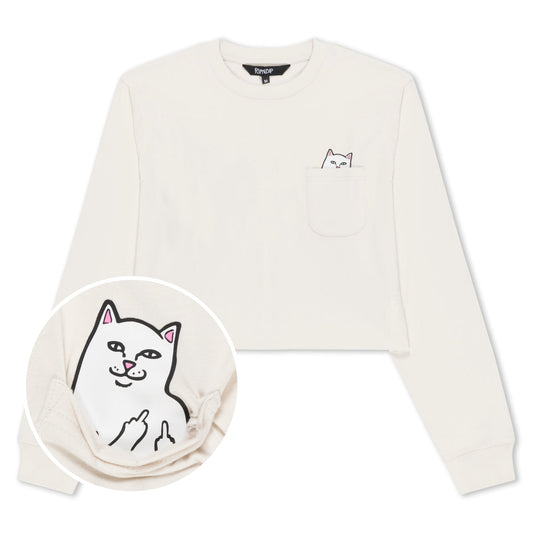 LORD NERMAL CROPPED LS POCKET TEE (WARM GREY)