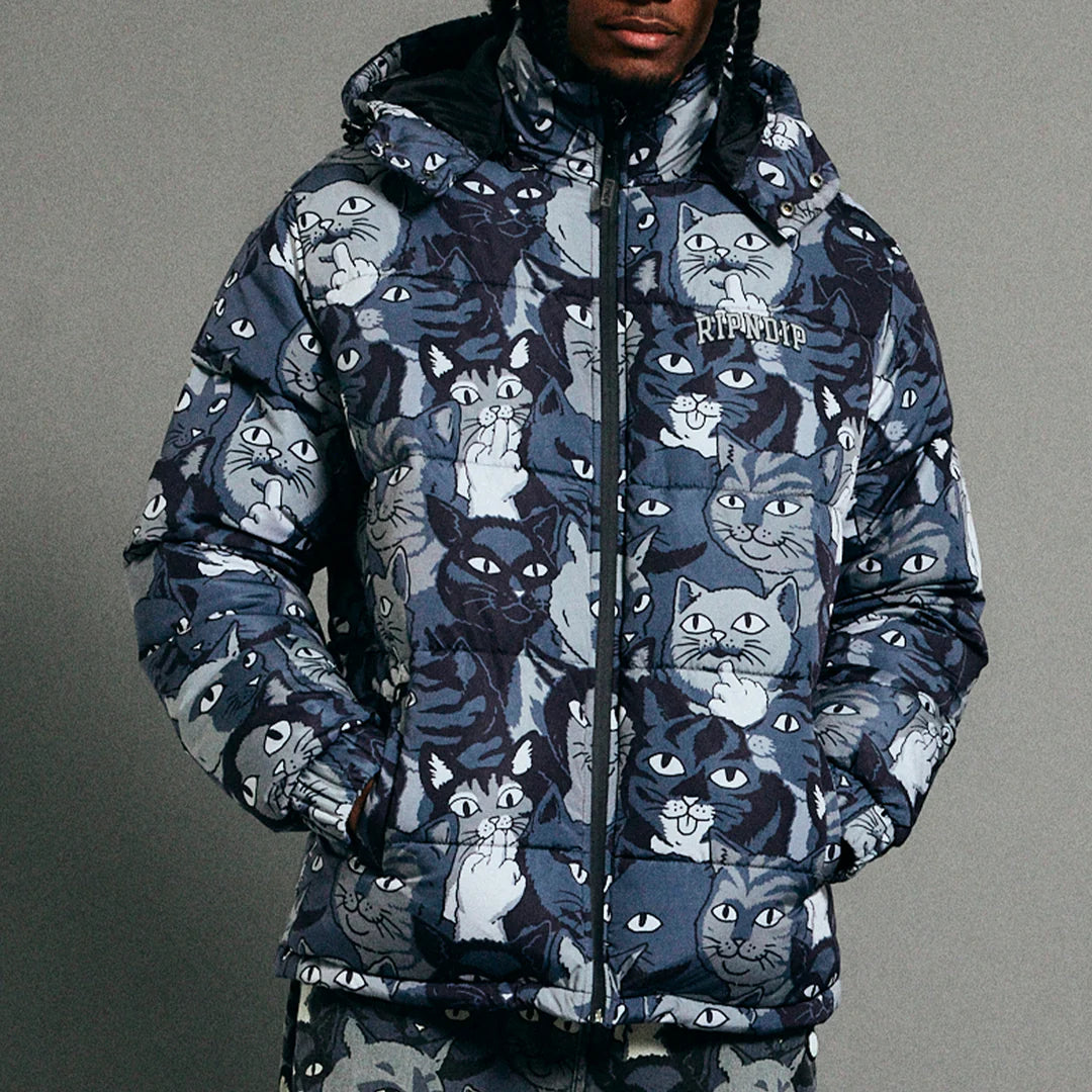 FAMILY TREE PUFFER JACKET (BLACK)