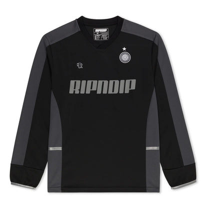 RIPNDIP FC LONG SLEEVE SOCCER JERSEY (BLACK / CHARCOAL)
