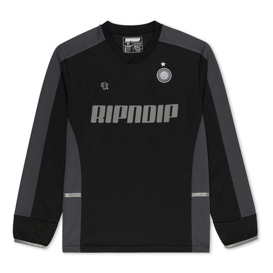 RIPNDIP FC LONG SLEEVE SOCCER JERSEY (BLACK / CHARCOAL)