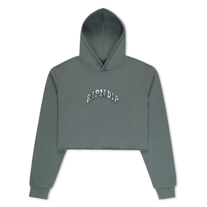 MOTHER NERM CROPPED HOODIE (CHARCOAL )