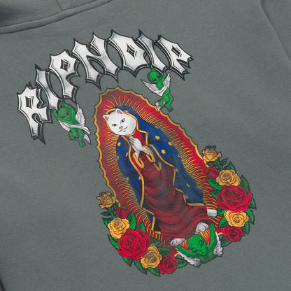MOTHER NERM CROPPED HOODIE (CHARCOAL )