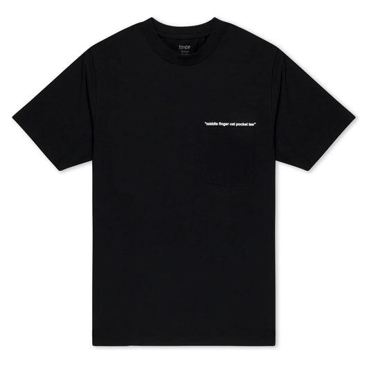 Middle Finger Cat Pocket Tee (Black)