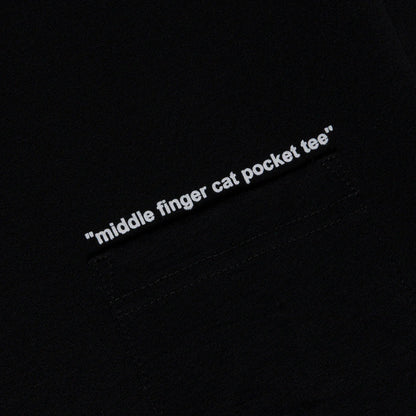Middle Finger Cat Pocket Tee (Black)