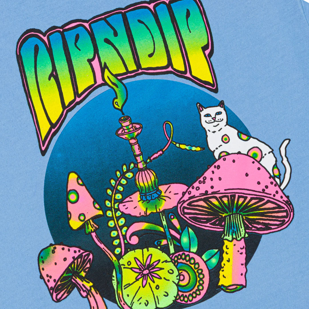 Psychedelic Cropped Baby Tee (Cornflower Blue )