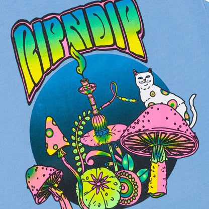 Psychedelic Cropped Baby Tee (Cornflower Blue )