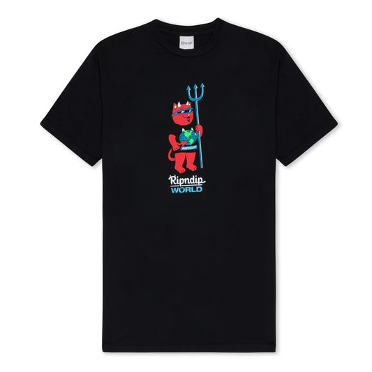 DEVILNERM  WORLD  TEE    (VINTAGE BLACK)