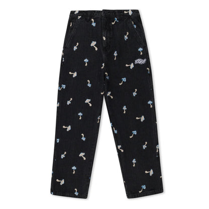 EUPHORIA WIDE LEG DENIM PANTS (BLACK WASH)