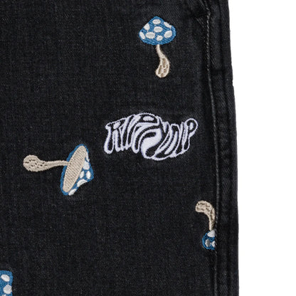 EUPHORIA WIDE LEG DENIM PANTS (BLACK WASH)