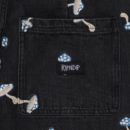 EUPHORIA WIDE LEG DENIM PANTS (BLACK WASH)