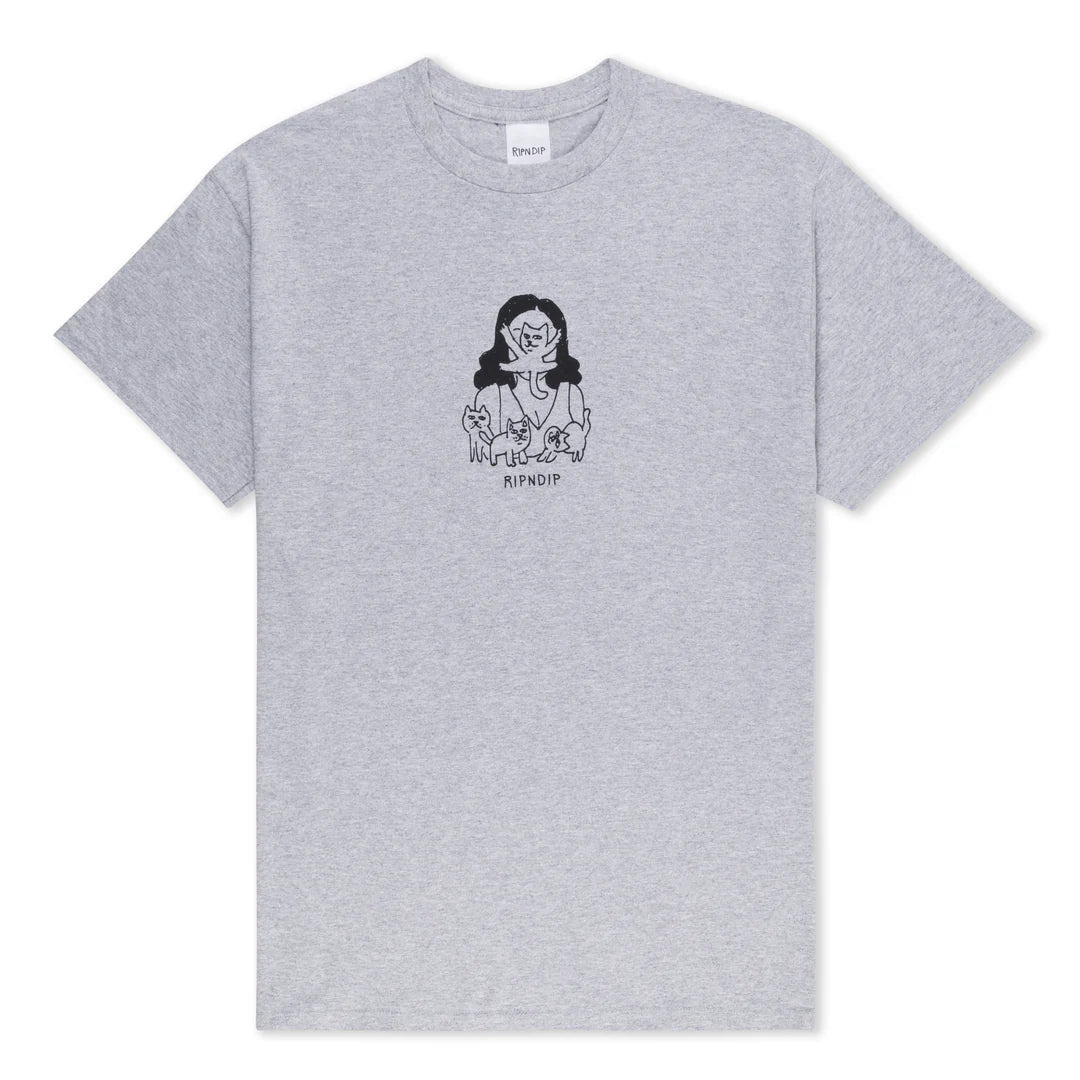 CAT LADY TEE (ASH HEATHER)