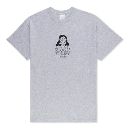 CAT LADY TEE (ASH HEATHER)