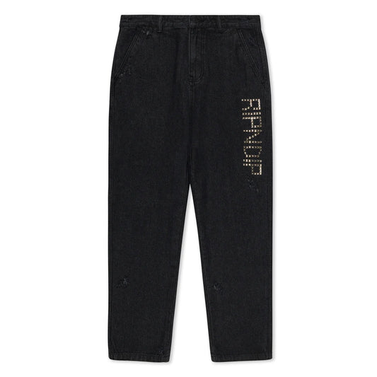 ROCKSTAR DISTRESSED DENIM PANTS (BLACK)