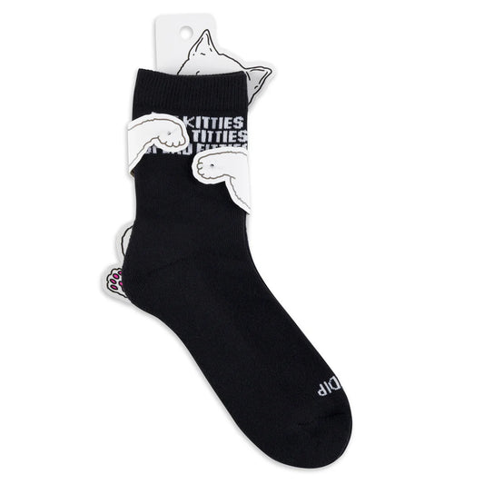 Pet Kitties Mid Socks (Black)