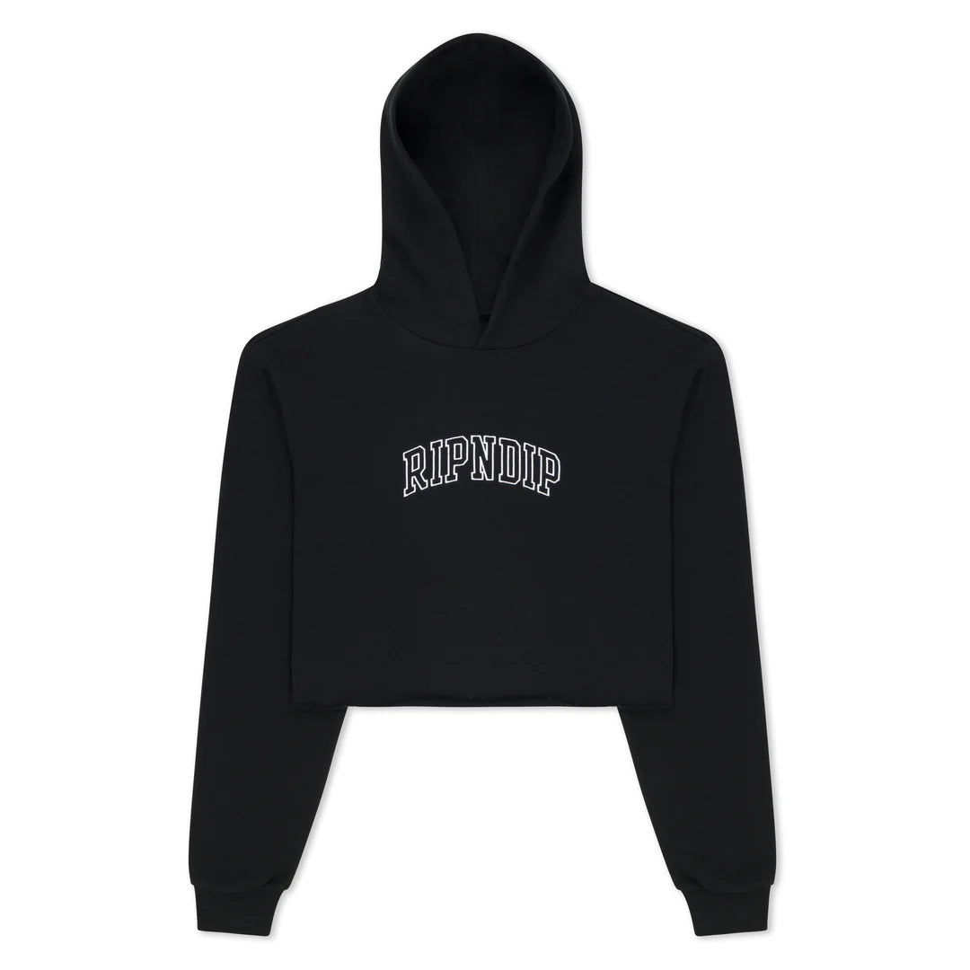 TEAM SPIRIT CROPPED HOODIE (BLACK)