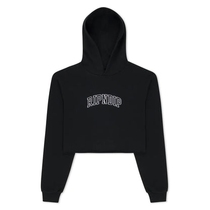 TEAM SPIRIT CROPPED HOODIE (BLACK)