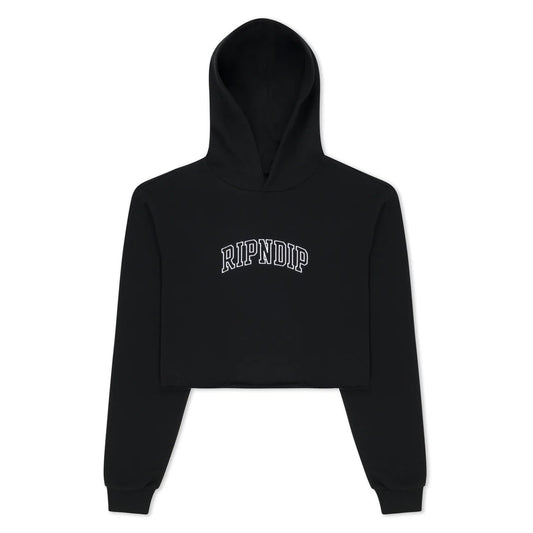 TEAM SPIRIT CROPPED HOODIE (BLACK)