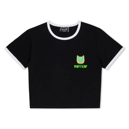 THERMAL NERMAL CROPPED RINGER TEE (BLACK)