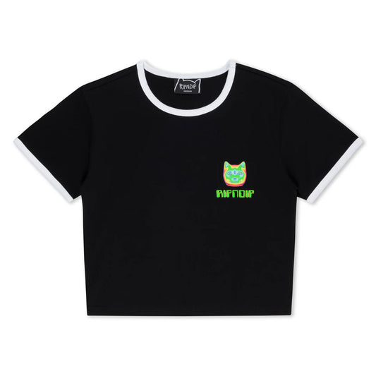 THERMAL NERMAL CROPPED RINGER TEE (BLACK)