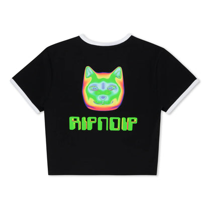 THERMAL NERMAL CROPPED RINGER TEE (BLACK)