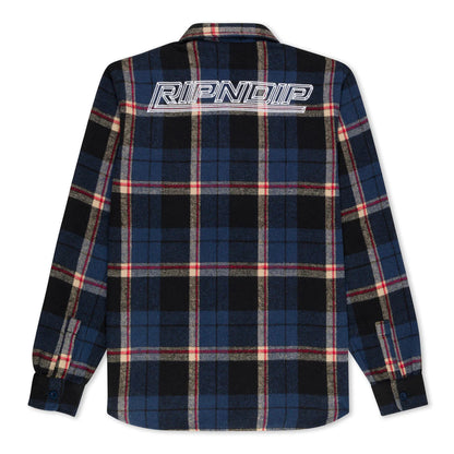 ROBO BUTTON UP FLANNEL (NAVY)