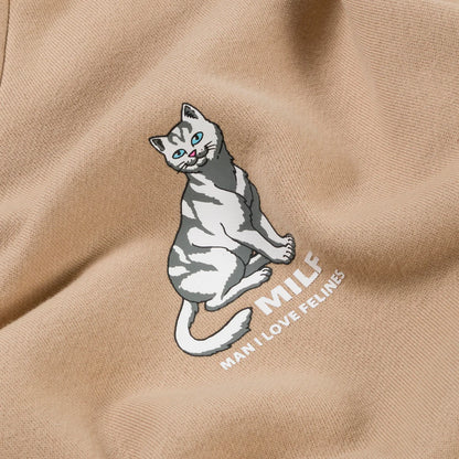 MAN I LOVE FELINES HOODIE (ALMOND)