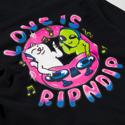LOVE IS RIPNDIP HOODIE (BLACK)