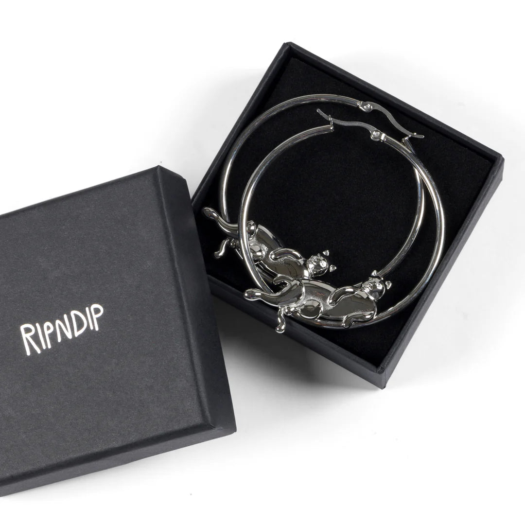 CATSTANZA HOOP EARRINGS (SILVER)