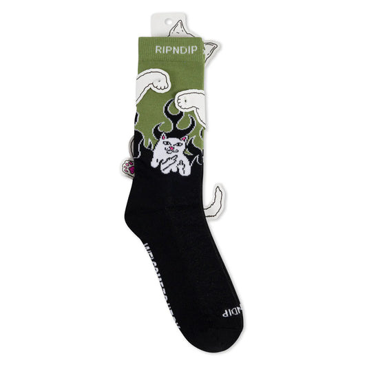 Welcome To Heck Socks (Black/Light Forest)