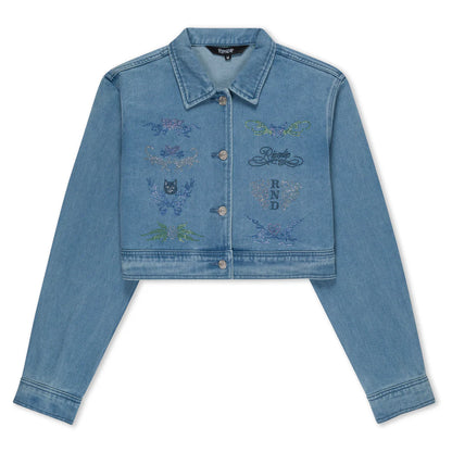 HYAENA CROPPED DENIM JACKET (MEDIUM WASH)