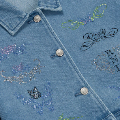 HYAENA CROPPED DENIM JACKET (MEDIUM WASH)