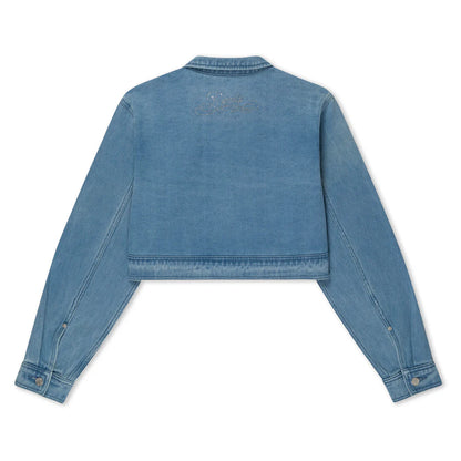 HYAENA CROPPED DENIM JACKET (MEDIUM WASH)