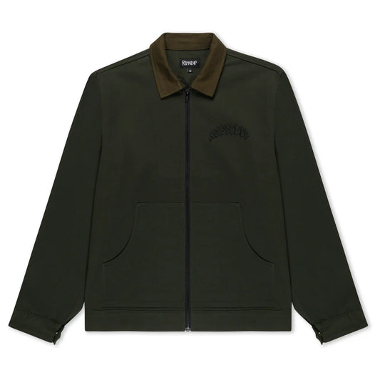 MOTHER NERM TWILL WORK JACKET (DARK OLIVE)