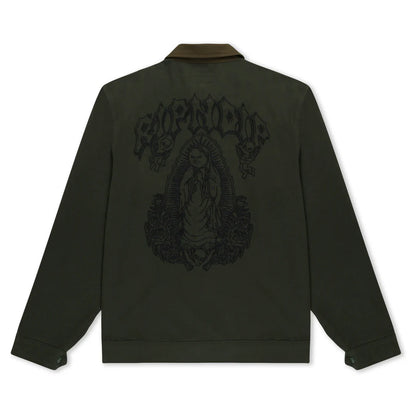 MOTHER NERM TWILL WORK JACKET (DARK OLIVE)