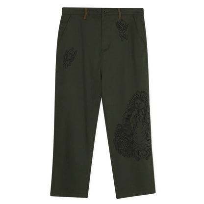 MOTHER NERM TWILL PANTS (DARK OLIVE)