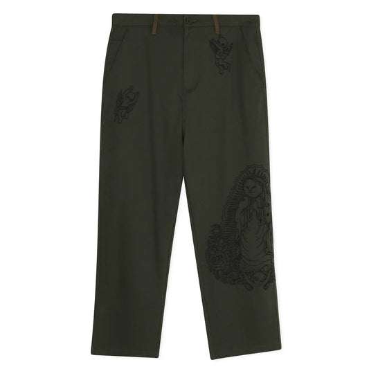 MOTHER NERM TWILL PANTS (DARK OLIVE)