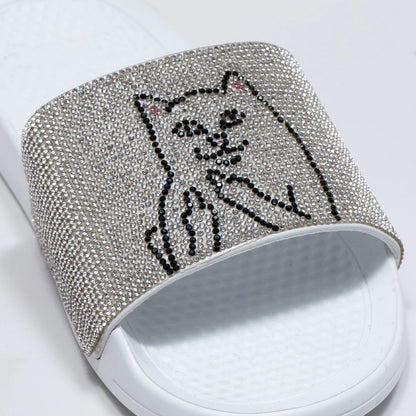 SLIDES LORD NERMAL RHINESTONE (WHITE)