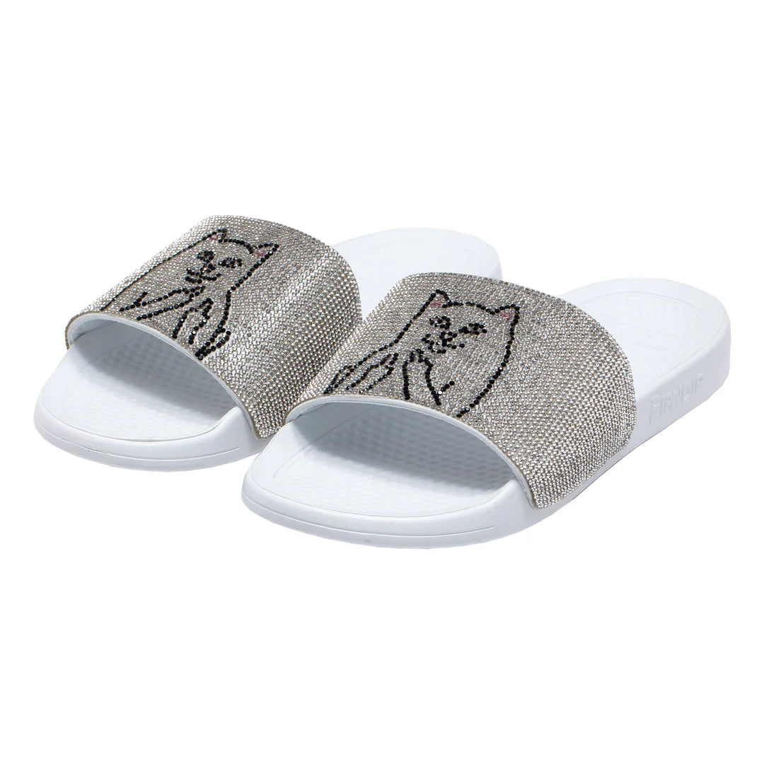 SLIDES LORD NERMAL RHINESTONE (WHITE)